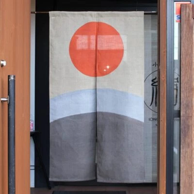 Linen Noren Japanese Door curtain Handcraft IONO weave Hinodekoku 33x59inch - Image 1 of 4