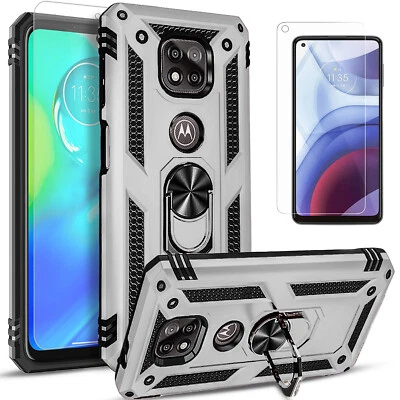 Funda Teléfono Soporte + Pantalla Cristal Templado Para Moto G Power 2021 2022 Foto 1 de 4