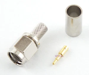 SMA Male Coax Connector Crimp LMR-200 2-Pcs - USA Ham Radio Seller - Picture 1 of 1