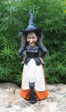 Whimsical Halloween Fall WITCH Sculpture*Collectible Figurine~Black Cat*~New!