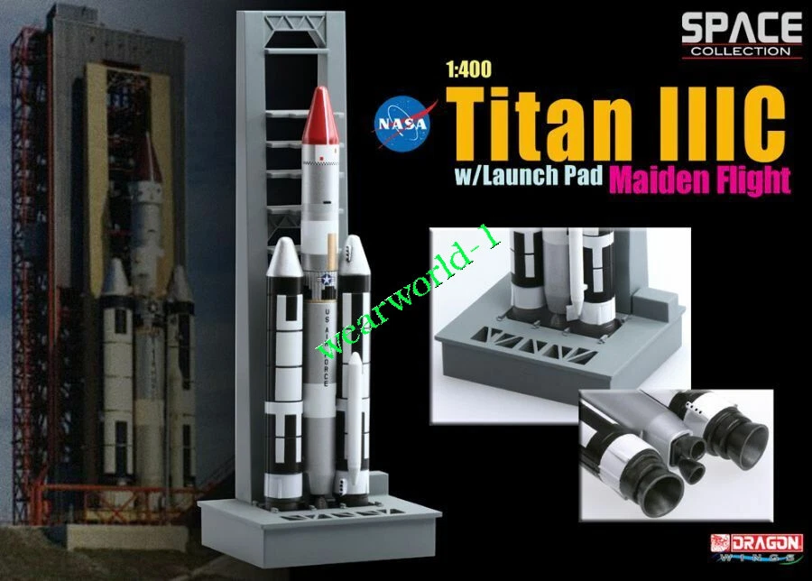 DRAGON 56341 1/400 SPACE NASA TITAN IIIC w/LAUNCH PAD MAIDEN FLIGHT MODEL ROCKET - Image 1 of 1