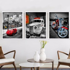 Car Motorbike Canvas Poster Nordic Art Painting Wall Decor