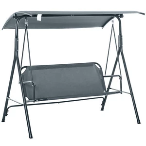 3-Seater Outdoor Patio Swing Chair for Adults with Sun Shade Canopy Shaded Bench - Picture 1 of 13