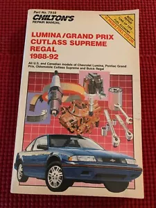 Chilton GM Lumina Grand Prix Cutlass Supreme Regal 1988-92 Repair Manual # 7950 - Bild 1 von 2