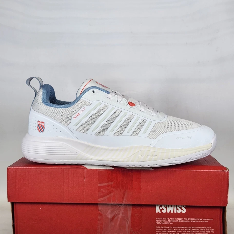 Size 9.5 - K-SWISS Ultra Court Pickleball - White /Faded Denim / Dubarry - Women - Image 1 of 4