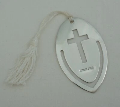 Segnalibro Crocifisso Vintage Argento Sterling Ritagliato, Birmingham 2006, 60 mm, 8 g. - Immagine 1 di 4