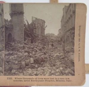 EARTHQUAKE, Messina Italy ©1909 B W Kilburn - JAMES M DAVIS - STEREOVIEW - #2558 - Picture 1 of 8