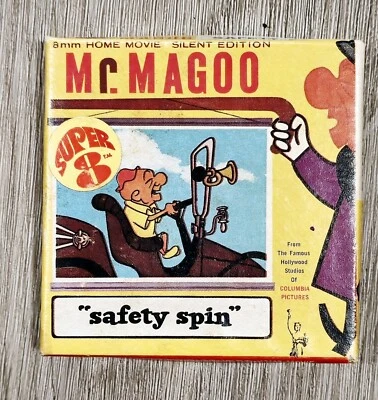 Mr. Magoo Vintage Super 8 Silent Film Reel Safety Spin B&W - Image 1 of 3