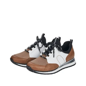 Rieker Slipper Lace-up Shoes Sneakers Half Shoes White / Brown N3083 NEW! - Picture 1 of 7