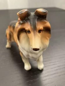 Lefton Collie stehender Hund Figur Porzellan H02294 (?) Aufkleber 6”x4” - Bild 1 von 14