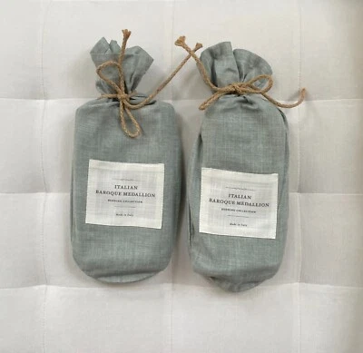 Juego de fundas estándar de hardware de restauración MEDALLÓN BARROCO ITALIANO/2 SS/Dune nuevo con etiquetas Foto 1 de 3