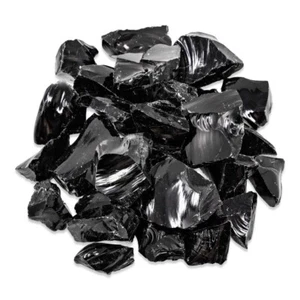 1 Kg Natural Black Earth Mined Obsidian Raw Rough CERTIFIED Gemstone Lot - Picture 1 of 4