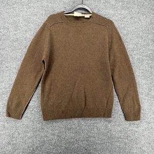 Timberland Sweater Mens L Brown Cashmere Wool Pullover Crew Neck Preppy Office - Picture 1 of 9