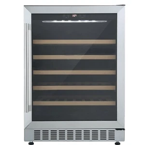 Cookology Wine Cooler 54 Bottle Wooden Shelves 60cm - Stainless Steel CWC600SS - Picture 1 of 12