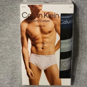 Calvin Klein 3 Pack Men's 2XL Brief Underwear 100% Cotton - Picture 1 of 5