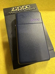 used Slim Zippo Lighter BLUE MATTE #24000015 - Picture 1 of 8