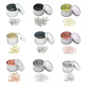 200 Mini Paper Clip 3/5in. Colorful Stainless Steel Paperclips in Silver Holder - Picture 1 of 62