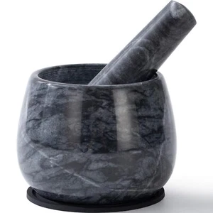 Heavy Duty Mortar and Pestle Natural Marble and Set Spice Herb Grinder Make - Picture 1 of 6
