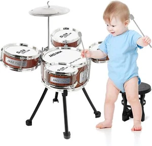 Kids Drum Set Jazz Drum Kit 8 Piece for Toddler Educational Percussion Musical - Picture 1 of 8