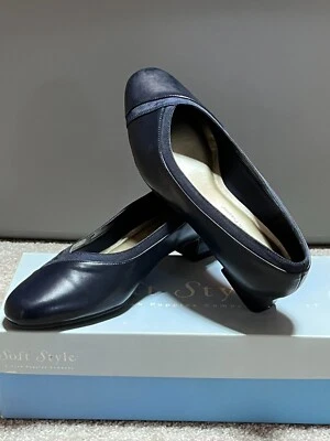 Tacones de salón Soft Style by Hush Puppies para mujer talla 6,5 W Devine 70485 sin cordones azules Foto 1 de 4