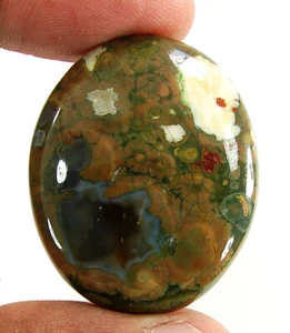 55.45 Ct Natural Rainforest Jasper Rhyolite Gemstone Cabochon Wire Wrap - 64839 - Picture 1 of 5