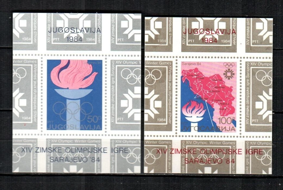 Yugoslavia Scott's 1672-73 (2 S/S) Olympic Flame F/VF usado (1984) Foto 1 de 1