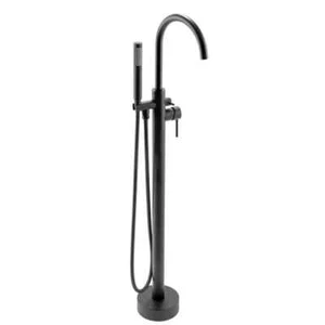 AKDY 1-Handle Freestanding Floor Mount BathTub Faucet Hand Shower Matte Black - Picture 1 of 7
