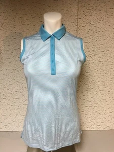 NEU Nike Golf Damen Victory Streifen ärmellos Polo 725600 432 Größe S KOSTENLOSER VERSAND  - Bild 1 von 3