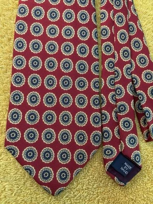 NWOT Polo Ralph Lauren Tie Red w/ Buff & Blue Roundels 3 7/8x59 Made in USA - Image 1 of 4