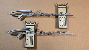 Ford Galaxie 500 OEM Genuine Chrome Script Fender Emblem - Pair (2) - Picture 1 of 11
