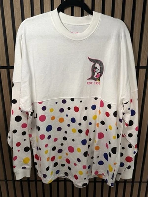 Camiseta nova com etiquetas Disneyland Parks Minnie Mouse bolinhas espírito adulto média - Imagem 1 de 4