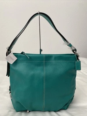 Сумка спортивная Coach 15064 яркая нефритовая кожа трансформируемая новая с ценниками - Изображение 1 из 4