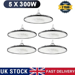 5x 300W UFO LED High Bay Light Industrial Warehouse Factory Workshop Lights - Picture 1 of 13