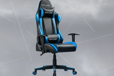 MARKENLOS GTPLAYER Gaming-Stuhl Bürostuhl PU-Leder mit verstellbarer Kopfstütze und Lenden