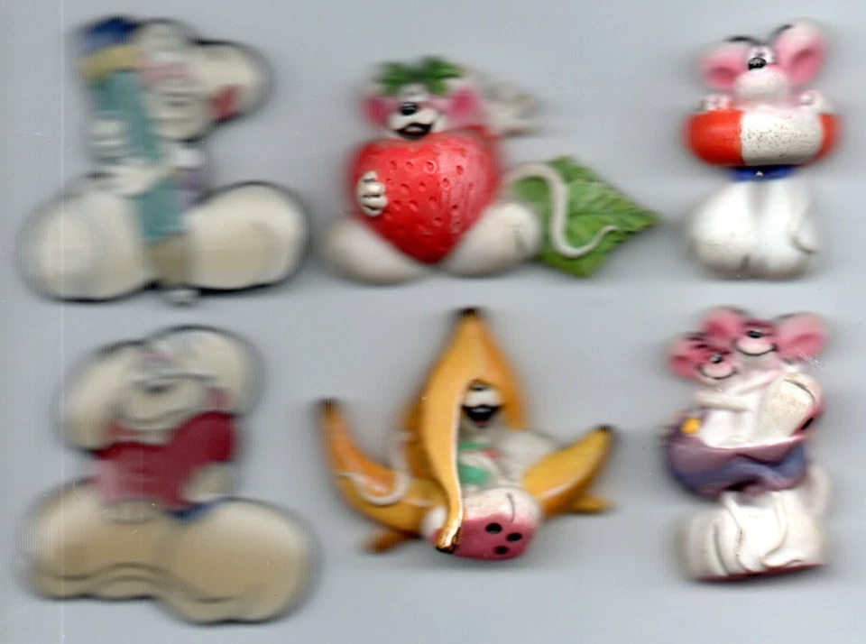 🐁Pin-Konvolut 6 original Diddl Maus Pins aus Deutschland 2x3D 1xmit Bleistift🐭 - Bild 1 von 1