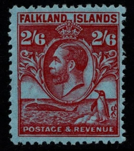 FALKLANDINSELN 1929 KING GEORGE V DEFINITIVE 2/6 SG.123 PINGUIN M/POSTFRISCH - Bild 1 von 2