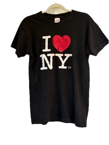 Vintage 90s I Love NY Heart New York City NYC Black Shirt Tee Men’s Large - Bild 1 von 5