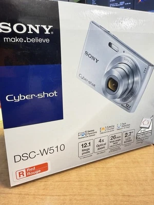 Sony Cyber-shot DSC-W510 12.1MP Digital Camera Red - Image 1 of 4