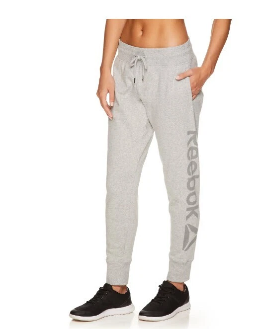 Reebok Women's Elite Cozy Fleece Jogger with Pockets Grey Heather Size 3XL