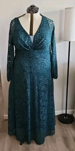 Maxi Dress--Modely Plus Contrast Lace Long Sleeve Dress PLUS SIZE 4X Brand New  - Picture 1 of 10