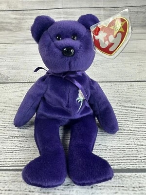 PRINCESS DIANA 1997 Original Vintage TY Purple Beanie Baby Plush Toy PE Pellets - Image 1 of 4