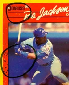 1990 BO Jackson 4 ERROR #61 Kansas City Royals DONRUSS Baseball card NO DOT RARE - Picture 1 of 4