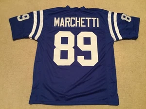 UNSIGNED CUSTOM Sewn Stitched Gino Marchetti Blue Jersey - M, L, XL, 2XL, 3XL - Picture 1 of 2