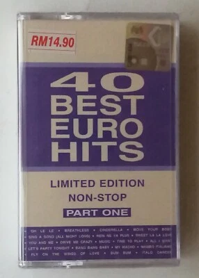 40 Best Euro Hit Limited Non-Stop Rare Malaysia Cassette Tape New Sealed - Image 1 of 3