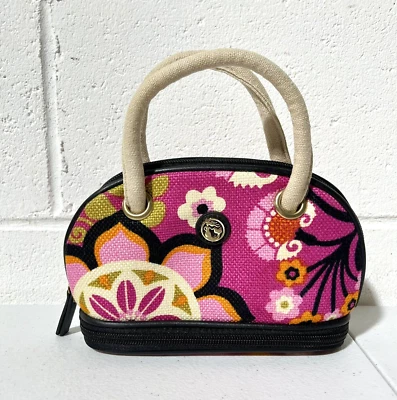 Spartina 449 Sirena Mini Bolsa de Maquiagem Cosmética Ilha Dafuskie Rosa Preta Nova Sem etiquetas - Imagem 1 de 4