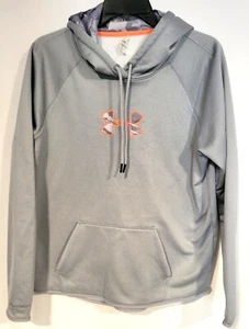Under Armour Storm1 Cold Gear Loose Hoodie Sweatshirt Gray Orange Sz Large Youth - Picture 1 of 10