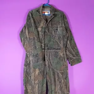 VTG Winchester Coveralls Men's Medium Trebark Camo One Piece Hunting Overalls - Picture 1 of 10