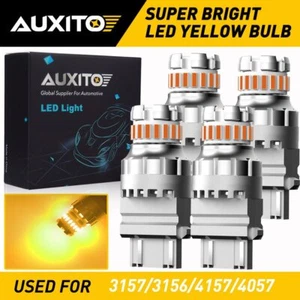 AUXITO 4x 3457 3757 3157 LED Amber Yellow Turn Signal Parking DRL Light Bulbs 2F - Picture 1 of 9