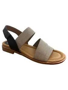 Comfortiva Womens Sandals Dacey Black Metallic Ankle Flats - Picture 1 of 1