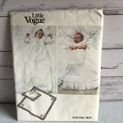 Vogue Sewing Pattern 2878 Baby Dress, Coat, Bonnet, Pillow Sham & Blanket  Sz NB - Image 1 of 4
